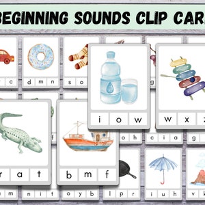 A tot Z Begingeluiden Clipkaarten, Preschool Printable, Kleuterschool, Lettergeluiden Preschool, Montessori, Preschool Phonics