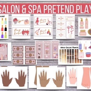 Salon And Spa Dramatic Play, Pretend Play, Classroom Dramatic Play, Home Dramatic Play, Playroom printable, Preschool Printable,