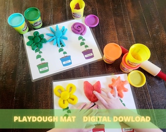 Color Matching Play Dough Mats: Preschool Fine Motor Activity (Digital Download)