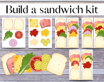 Printable Busy Bag Sandwich Matching Activity| Preschool Printable Learning| Printable Pretend Play| Printable Kindergarten Activity