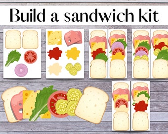 Printable Busy Bag Sandwich Matching Activity| Preschool Printable Learning| Printable Pretend Play| Printable Kindergarten Activity