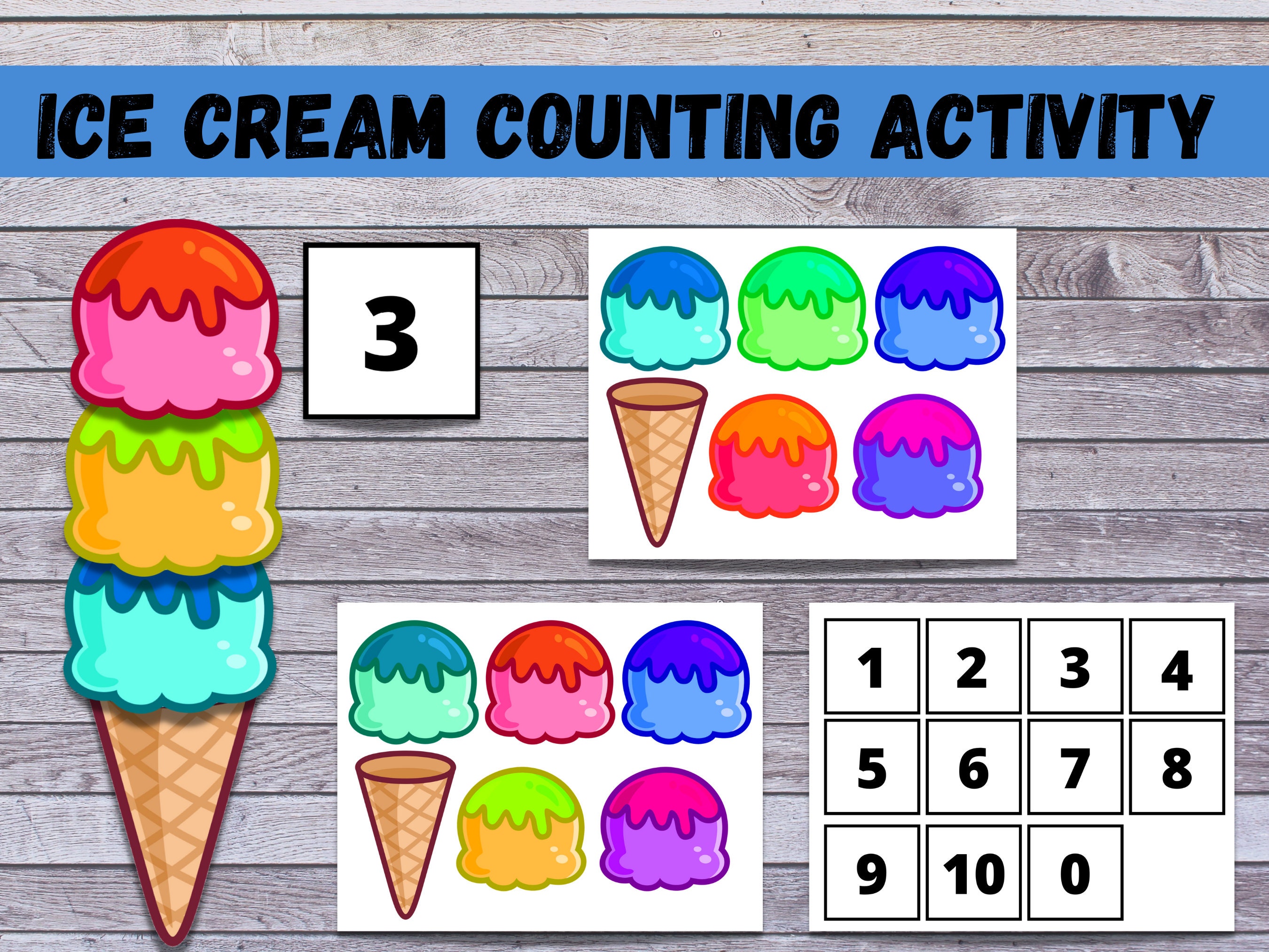 Color By Number Worksheets for Preschool: Ice Cream! - Mamas Learning Corner