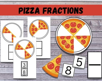 Pizza Fractions, Create A Fraction Activity, Homeschool Math, Matching Fractions, Learning Fractions, Fraction Tiles, Montessori Fractions