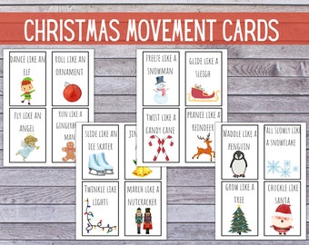 Christmas Movement Cards: Holiday Action Activity (Printable)