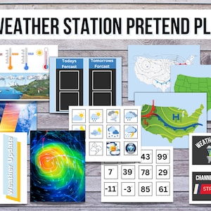 Juego dramático de la estación meteorológica, juego de simulación, juego dramático en el aula, juego dramático en el hogar, sala de juegos imprimible, preescolar imprimible,