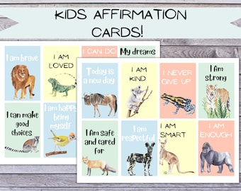 Positive Affirmationen für Kinder, Mindfulness-Geschenk für Kinder, Motivationskarten, Positivitätskarten für Kinder, Montessori-Karten, psychische Gesundheit für Kinder