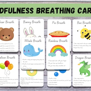 Ejercicios de respiración de atención plena Actividades para niños, Tarjetas de respiración, Rincón calmante, Estrategias calmantes, Herramientas de psicología, Alivio de la ansiedad