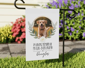 Bandera conmemorativa personalizada para mascotas, pancarta para jardín y casa, homenaje con foto y nombre, regalo para el recuerdo de tu mascota