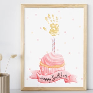 First Birthday Handprint Art: Baby Keepsake Gift (PDF)