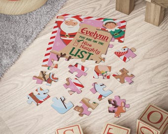 Rompecabezas navideño personalizado para niños, 30 piezas: perfecto para divertirse en Navidad, actividades familiares, regalos y para rellenar calcetines navideños.