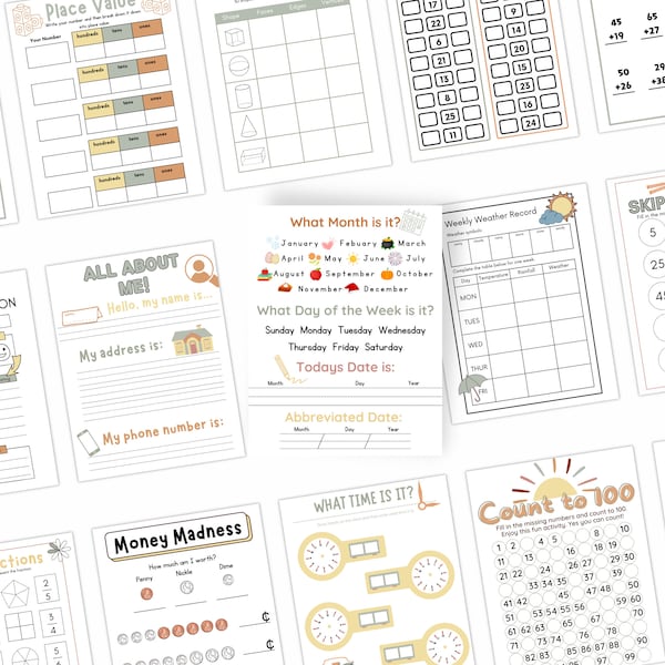 Paquete de menú matutino de primer grado, hojas de trabajo imprimibles de primer grado, matemáticas de primer grado, aprendizaje socioemocional y comprensión lectora, trabajo matutino de primer grado