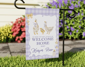 Banner personalizado de bienvenida para bebé, banderín con nombre para la habitación del bebé, regalo de embarazo, decoración para baby shower, recuerdo para recién nacido