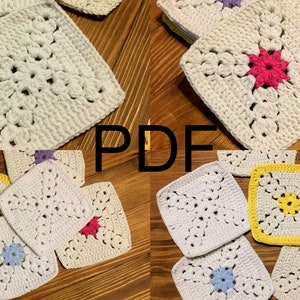 Granny Square Pattern, Motif for Blanket, Cross Granny, CROCHET PATTERN, PDF Crochet pattern photo tutorial, instant download photo tutorial