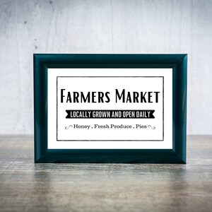Farmers Market Printable Sign, 20x10, A4, Svg, Kitchen Printable Sign ...