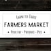 20x10 Farmers Market Printable Sign, Printable Kitchen Decor, Farm Sign ...