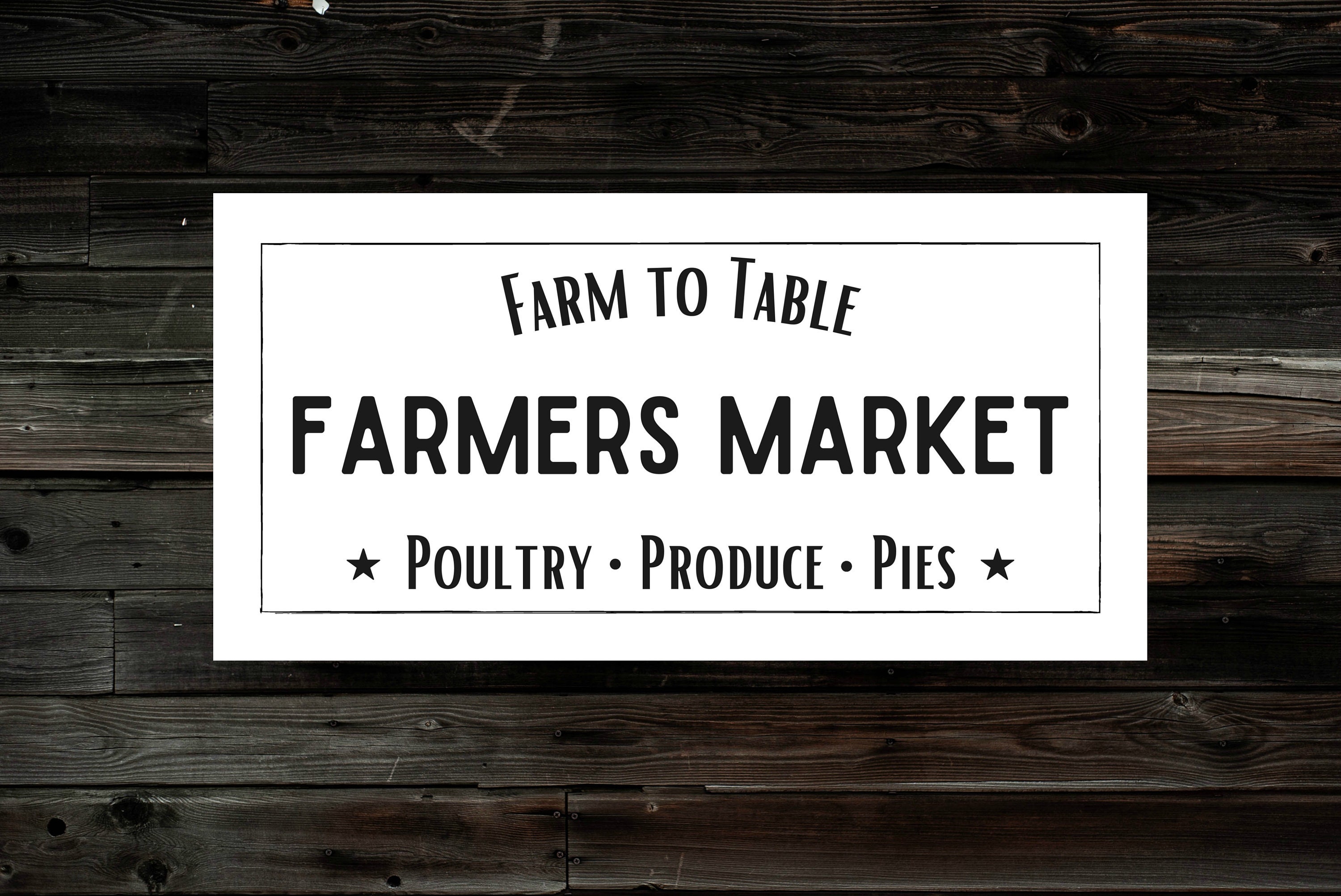 20x10 Farmers Market Printable Sign Printable Kitchen Decor - Etsy