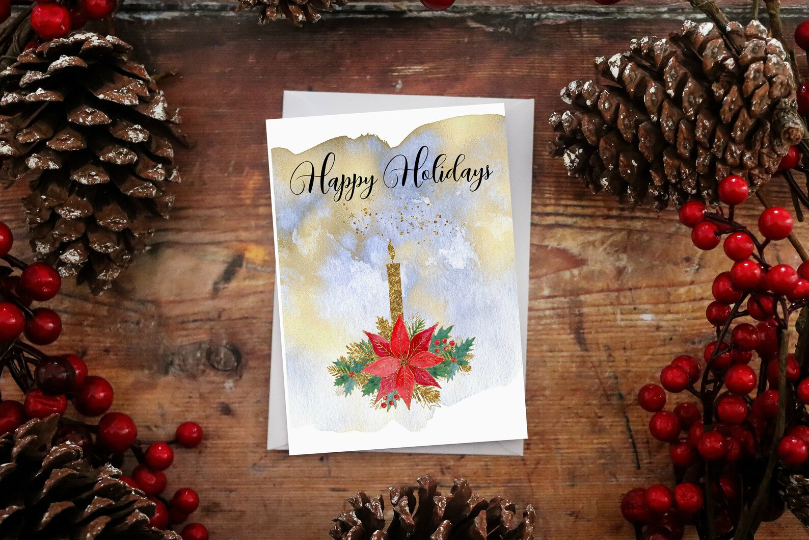 Printable Holiday Cards Set of 4 non religious Seasonal  Etsy