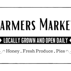 Farmers Market Printable Sign, 20x10, A4, Svg, Kitchen Printable Sign ...