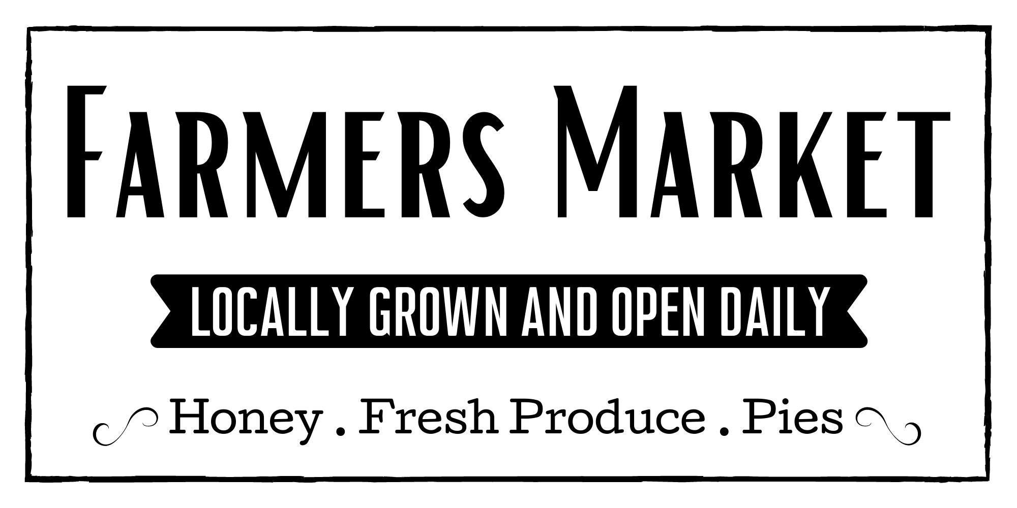 Farmers Market Printable Sign 20x10 A4 Svg Kitchen - Etsy