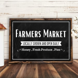 Farmers Market Printable Sign, 20x10, 24x16, A4, Svg, Kitchen Printable ...