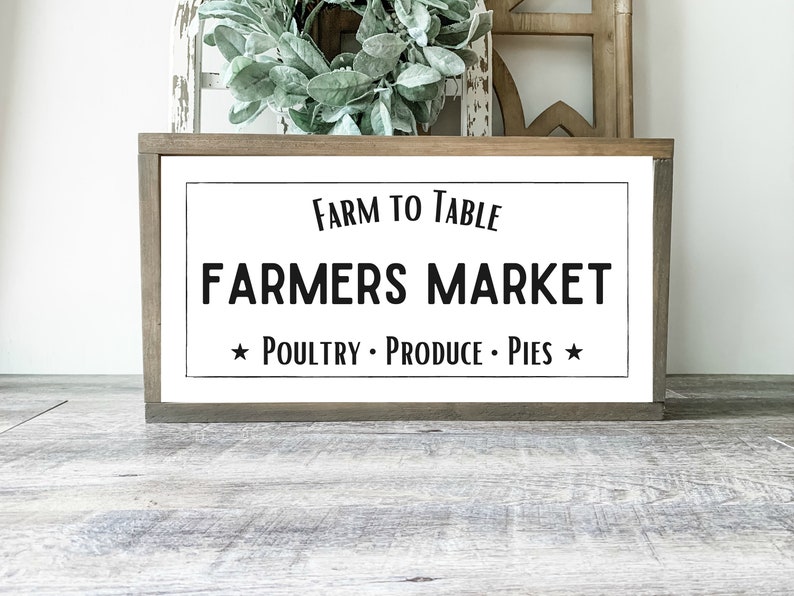 20x10 Farmers Market Printable Sign, Printable Kitchen Decor, Farm Sign ...