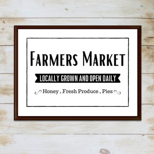 Farmers Market Printable Sign, 20x10, A4, Svg, Kitchen Printable Sign ...