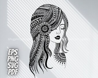 Download Woman Mandala Svg Etsy