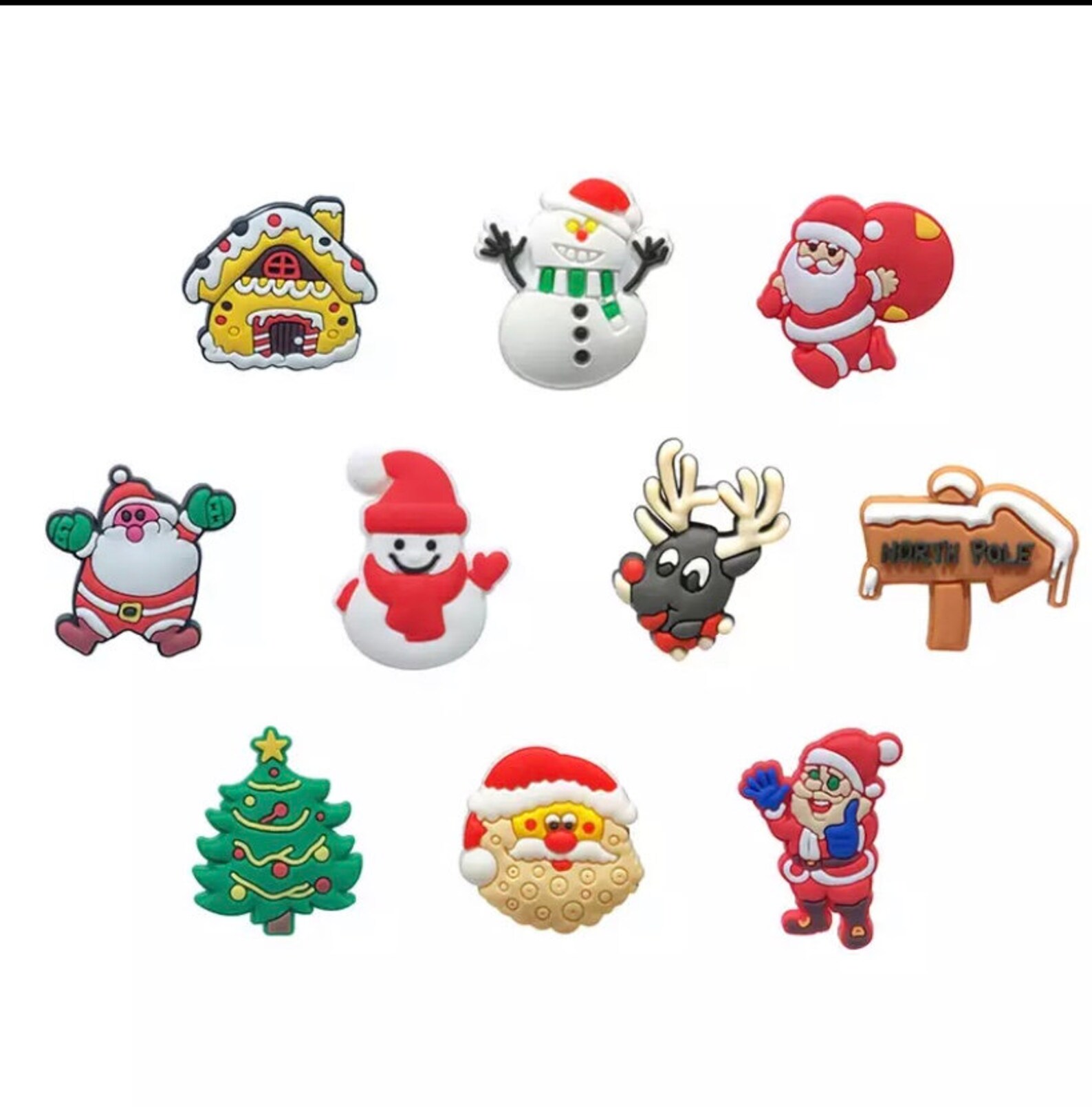 10 pc Christmas croc charms Reindeer/Santa/Snowman/ Etsy