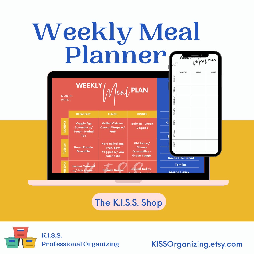 Weekly Meal Plan Family Meal Planning Template Printable Meal