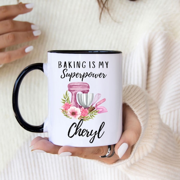 Personalized Baking Is My Superpower Mug - 12 or 15oz Coffee Cup Mug