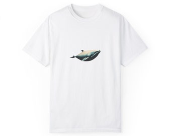 Camiseta unisex teñida en prenda, con ilustración Vaquita (phocoena sinus)