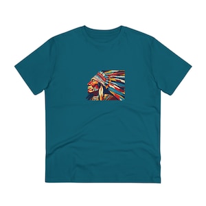 Organic Creator T-shirt - Unisex, illustration portrays the Sioux Chief