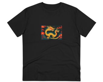 Camiseta Organic Creator - Unisex, ilustración retrata al majestuoso Dragón Chino