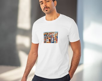 Camiseta con paisaje urbano de Barcelona – Camiseta unisex de algodón orgánico