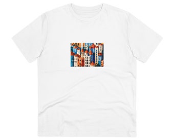 Camiseta de algodón orgánico con paisaje urbano de Barcelona – Arquitectura de Gaudí