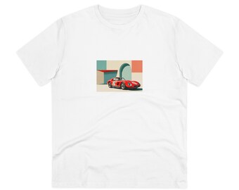 Camiseta orgánica Ferrari 250 GTO – Ilustración minimalista de coche vintage