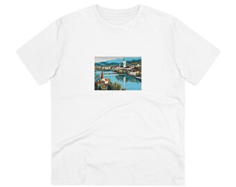 Camiseta orgánica con paisaje urbano de Zúrich – Camiseta de viaje a Suiza