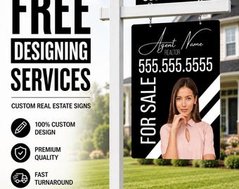 Custom Real Estate Sign PVC Post + Sign Panel & Rider, For Sale, Open House, Realtor Signs, Pending, EXP Realty, Sign Post Vinyl