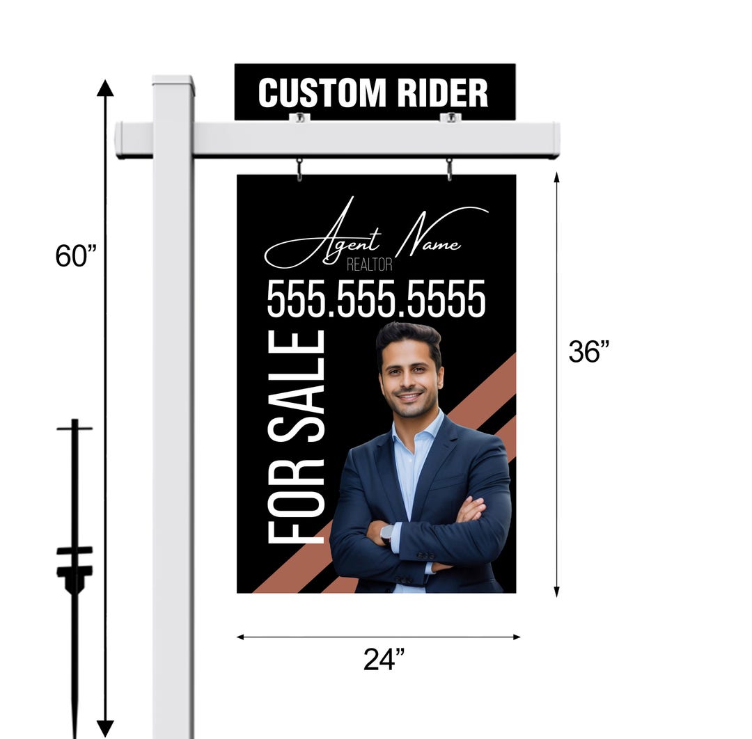 Real Estate Sign + PVC Post + Rider, for Sale, Open House, Realtor ...