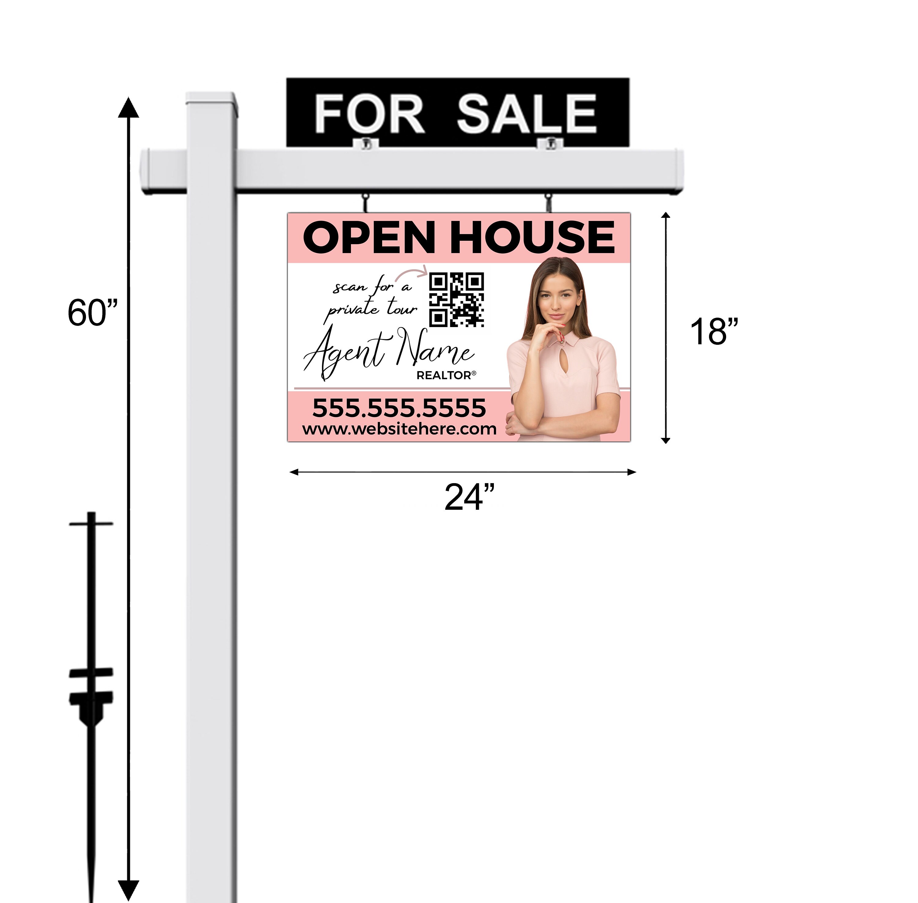 Custom Real Estate Sign PVC Post Sign Panel & Rider, for Sale, Open ...