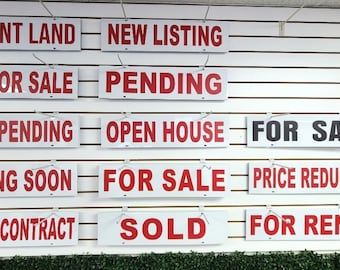 5 Pack Real Estate Sign Riders 6&quot;x24&quot;, Open House, House For Sale,For Sale, For Rent, For Lease,