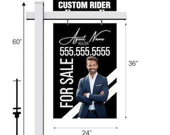 Real Estate Sign + PVC Post + Rider, For Sale, Open House, Realtor Signs, Pending, EXP Realty, Keller Williams,Sign Post Vinyl, Coir Doormat