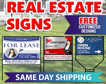 Real Estate Signs Property Sign, For Sale Sign, Realtor Sign,For Sale Sign, Sign Rider, Open House Sign, custom, personalized, Banjo, Angle