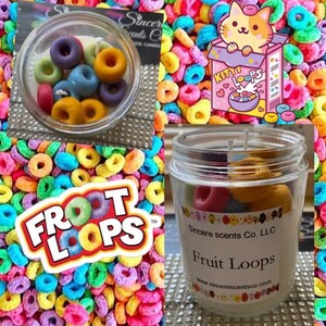 NEW*****Fruit loops cereal candle| Nostalgia| Gifts| faux fruit| funny candle|jelly fruit| Fruity scent| looks like food| very popular gift|