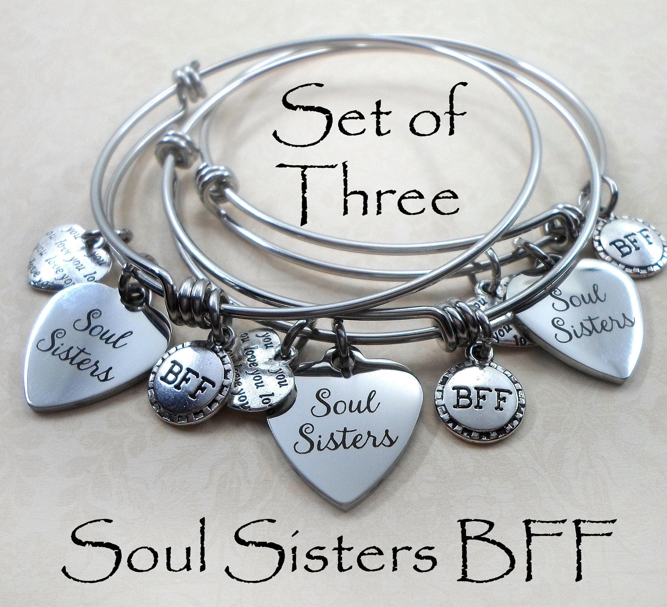 LOVE Friendship BFF Multicolor beaded 3 pack Bundle Bracelets for Friends |  eBay
