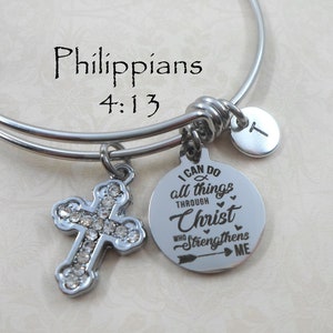 Philippians 4:13 Bangle Bracelet - Etsy
