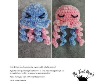 Crochet Reversible Octopus Pattern, Kawaii Flip Octopus Plush Pattern ...