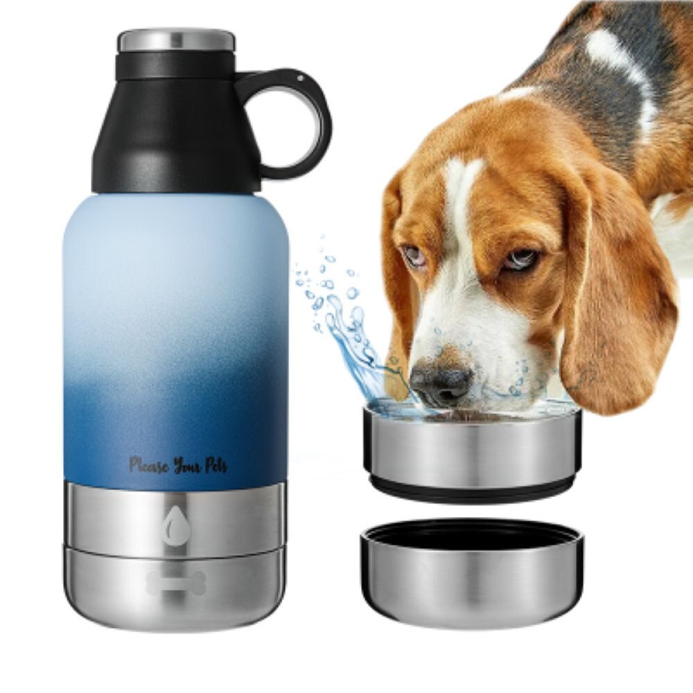Koala Pal 32oz Portable Dog Water Bottle w/Bottle Sleeve, Strap + Dog Bowls - Dog Travel Water Bottle + Travel Dog Bowls, Dog Water Bowl Dispenser