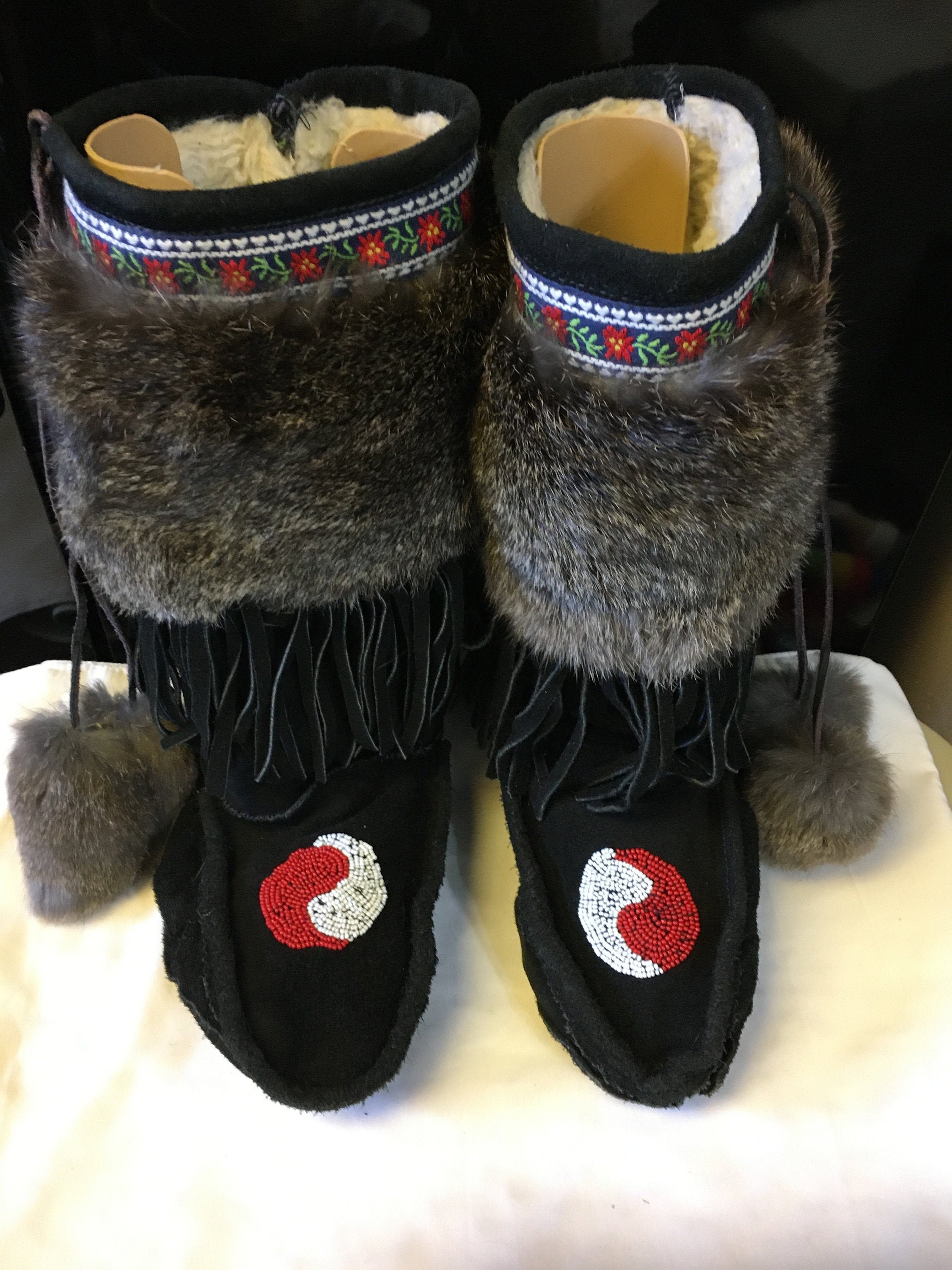 Hand made Fur & leather mukluks | Etsy