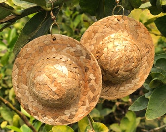 Daddy's Straw Hat, Cute Earrings, Quirky Earrings, Strange Earrings, Interesting Earrings